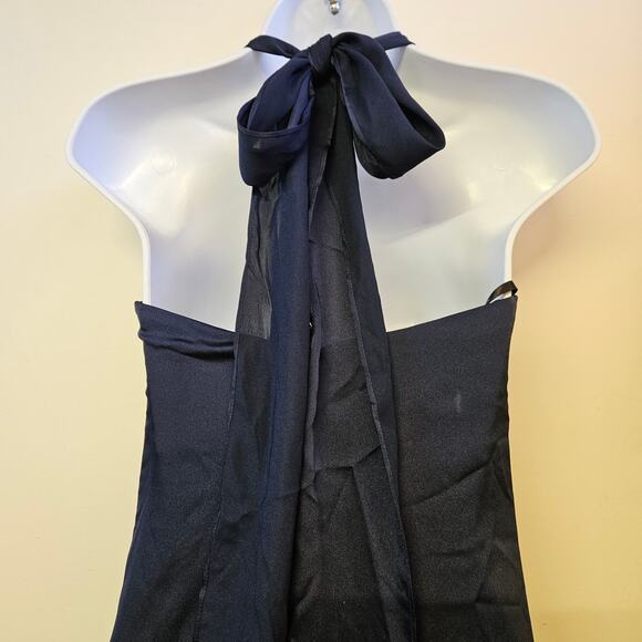 Dessy Collection Midnight Whisper Convertible Satin Gown Size 4R NWT Holiday - Picture 3 of 10